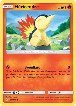 Carte Pokémon Commune Héricendre 39/214 de la série Tonnerre Perdu
