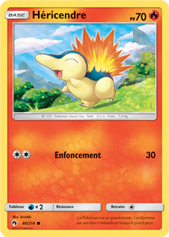 Carte Pokémon Commune Héricendre 40/214 de la série Tonnerre Perdu