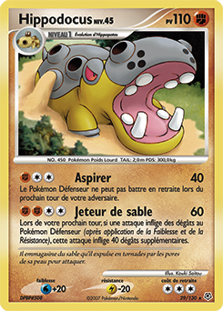 Carte Pokémon Rare Hippodocus 29/130 de la série Diamant & Perle
