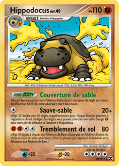 Carte Pokémon Rare Hippodocus 25/111 de la série Rivaux Émergents