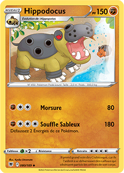 Carte Pokémon Hippodocus 080/189 de la série Astres Radieux en vente au meilleur prix