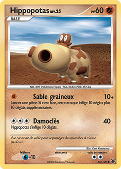 Carte Pokémon Hippopotas 66/100 de la série Aube Majestueuse en vente au meilleur prix