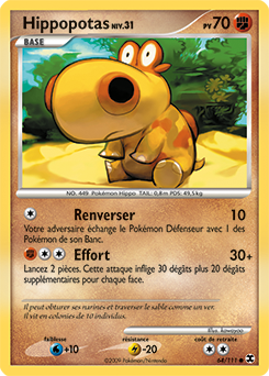 Carte Pokémon Hippopotas 64/111 de la série Rivaux Émergents en vente au meilleur prix