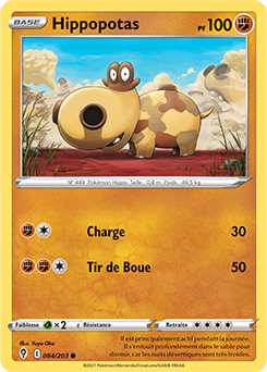 Carte Pokémon Hippopotas 84/203 de la série Évolution Céleste en vente au meilleur prix