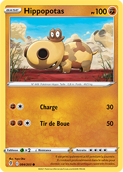 Carte Pokémon Communes Hippopotas 84/203 de la série Évolution Céleste