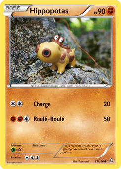 Carte Pokémon Commune Hippopotas 87/160 de la série Primo Choc