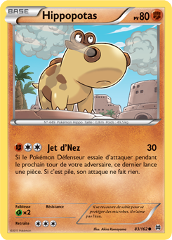 Carte Pokémon Commune Hippopotas 83/162 de la série Impulsion Turbo
