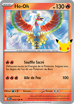 Carte Pokémon Rare Ho-Oh 012/128 de la série 30e Anniversaire
