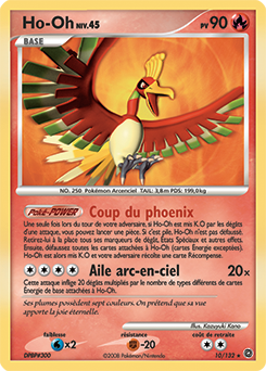 Carte Pokémon Holographique Rare Ho-Oh 10/132 de la série Merveilles Secrètes