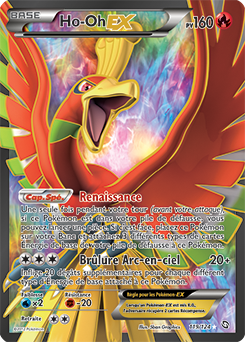 Carte Pokémon Pokémon Full Art Ho-Oh EX 119/124 de la série Dragons Éxaltés