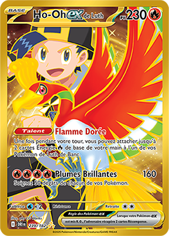 Carte Pokémon Hyper rare Ho-Oh ex de Luth 239/182 de la série Rivalités Destinées