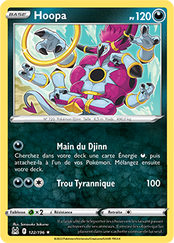 Carte Pokémon Hoopa 122/196 de la série Origine Perdue en vente au meilleur prix