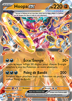 Carte Pokémon Hoopa ex 98/182 de la série Faille Paradoxe en vente au meilleur prix