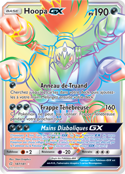 Carte Pokémon Hoopa GX 187/181 de la série Duo de Choc en vente au meilleur prix