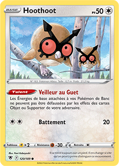 Carte Pokémon Communes Hoothoot 120/189 de la série Astres Radieux