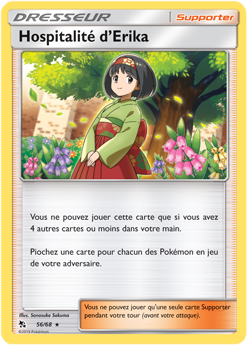 Carte Pokémon Rare Hospitalité d’Erika 56/68 de la série Destinées Occultes