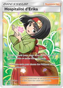 Carte Pokémon Dresseur Full Art Hospitalité d'Erika 174/181 de la série Duo de Choc