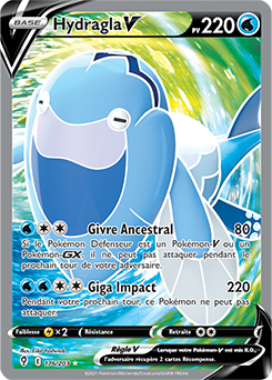 Carte Pokémon Full Art V Hydragla V 176/203 de la série Évolution Céleste