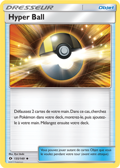 Carte Pokémon Hyper Ball 135/149 de la série Soleil & Lune en vente au meilleur prix