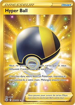 Carte Pokémon Objet Gold EB Hyper Ball 186/172 de la série Stars Étincelantes