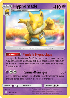 Carte Pokémon Hypnomade 72/214 de la série Alliance Infallible en vente au meilleur prix