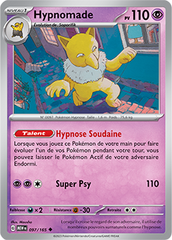 Carte Pokémon Hypnomade 97/165 de la série 151 en vente au meilleur prix