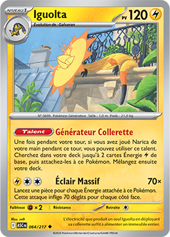 Carte Pokémon Iguolta 64/217 de la série Héros Transcendants en vente au meilleur prix