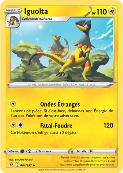 Carte Pokémon Iguolta 64/192 de la série Clash des Rebelles en vente au meilleur prix