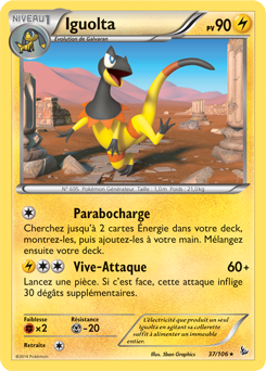 Carte Pokémon Iguolta 37/106 de la série Étincelle en vente au meilleur prix