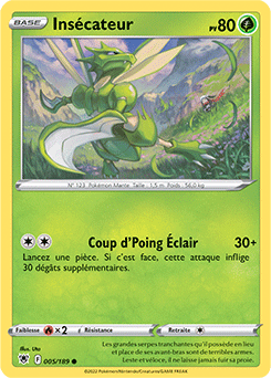 Carte Pokémon Insécateur 005/189 de la série Astres Radieux en vente au meilleur prix