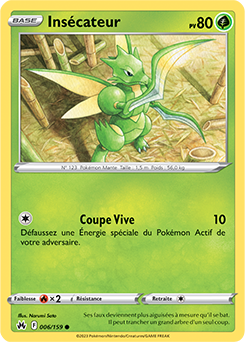 Carte Pokémon Insécateur 006/159 de la série Zénith Suprême en vente au meilleur prix