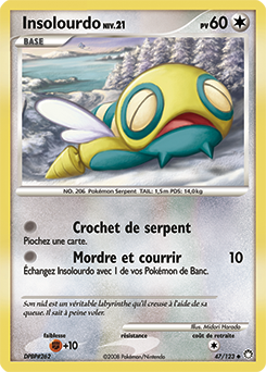 Carte Pokémon Peu commune Insolourdo 47/123 de la série Trésors Mystérieux