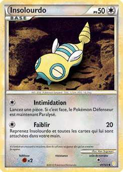 Carte Pokémon Insolourdo 41/123 de la série HeartGold SoulSilver en vente au meilleur prix