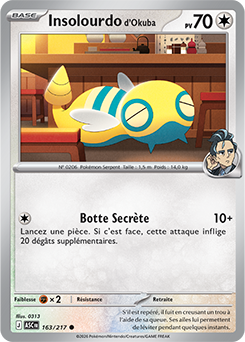 Carte Pokémon Insolourdo d'Okuba 163/217 de la série Héros Transcendants en vente au meilleur prix