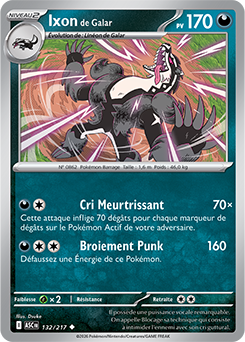 Carte Pokémon Ixon de Galar 132/217 de la série Héros Transcendants en vente au meilleur prix