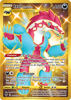 Carte Pokémon Pokémon Gold EB Ixon de Galar 198/185 de la série Voltage Éclatant