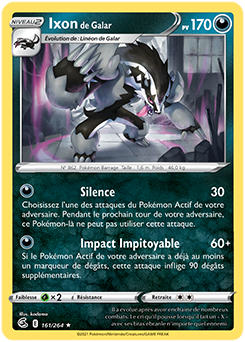 Carte Pokémon Ixon de Galar 161/264 de la série Poing de Fusion en vente au meilleur prix