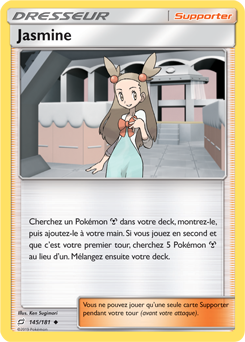 Carte Pokémon Peu commune Jasmine 145/181 de la série Duo de Choc