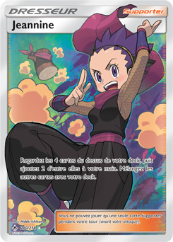 Carte Pokémon Dresseur Full Art Jeannine 210/214 de la série Alliance Infallible