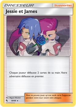 Carte Pokémon Holographique Rare Jessie et James 58/68 de la série Destinées Occultes