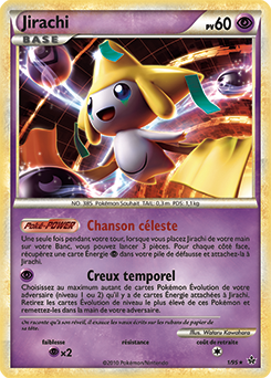 Carte Pokémon Holographique Rare Jirachi 1/95 de la série Déchaînement