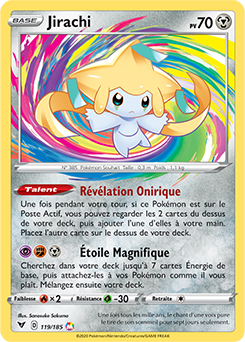 Carte Pokémon Amazing Rare Jirachi 119/185 de la série Voltage Éclatant