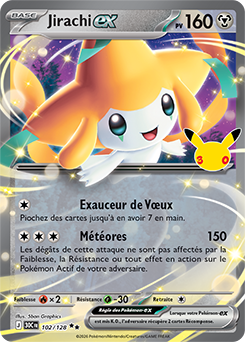 Carte Pokémon Double rare Jirachi ex 102/128 de la série 30e Anniversaire