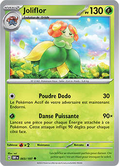 Carte Pokémon Peu commune Joliflor 3/197 de la série Flammes Obsidiennes