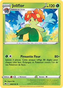 Carte Pokémon Rare Joliflor 003/159 de la série Zénith Suprême