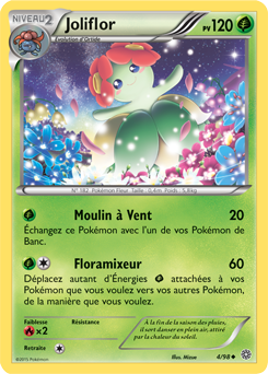 Carte Pokémon Peu commune Joliflor 4/98 de la série Origines Antiques