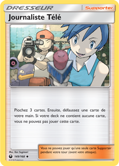 Carte Pokémon Peu commune Journaliste Télé 149/168 de la série Tempête Céleste
