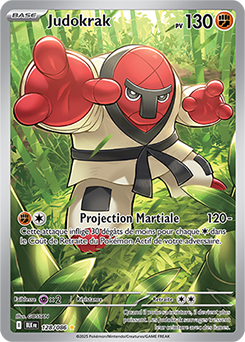 Carte Pokémon Illustration rare Judokrak 128/86 de la série Foudre Noire