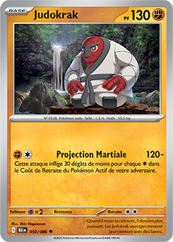 Carte Pokémon Peu commune Judokrak 50/86 de la série Foudre Noire