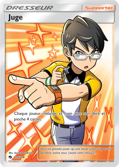 Carte Pokémon Dresseur Full Art Juge 209/214 de la série Tonnerre Perdu